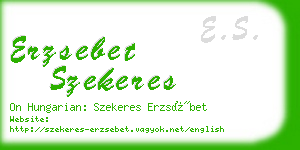 erzsebet szekeres business card